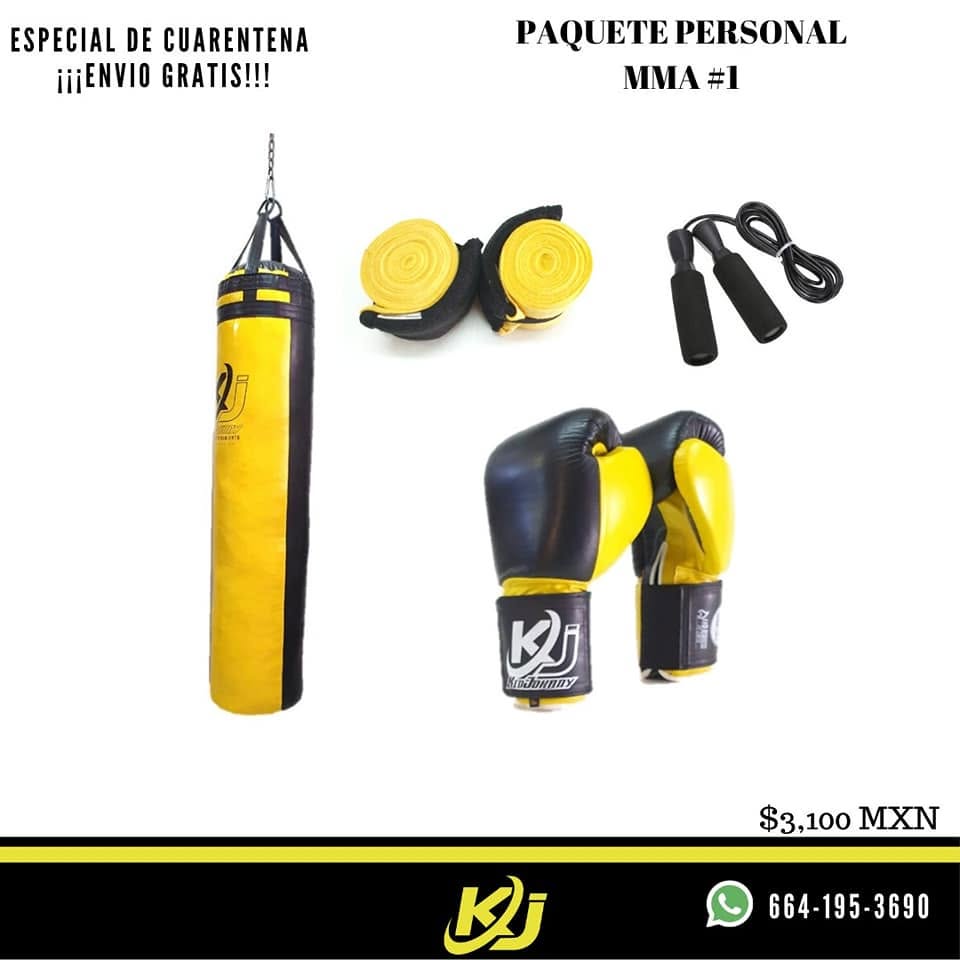 Paquete personal MMA KIDJOHNNY con costal, manoplas y guantes