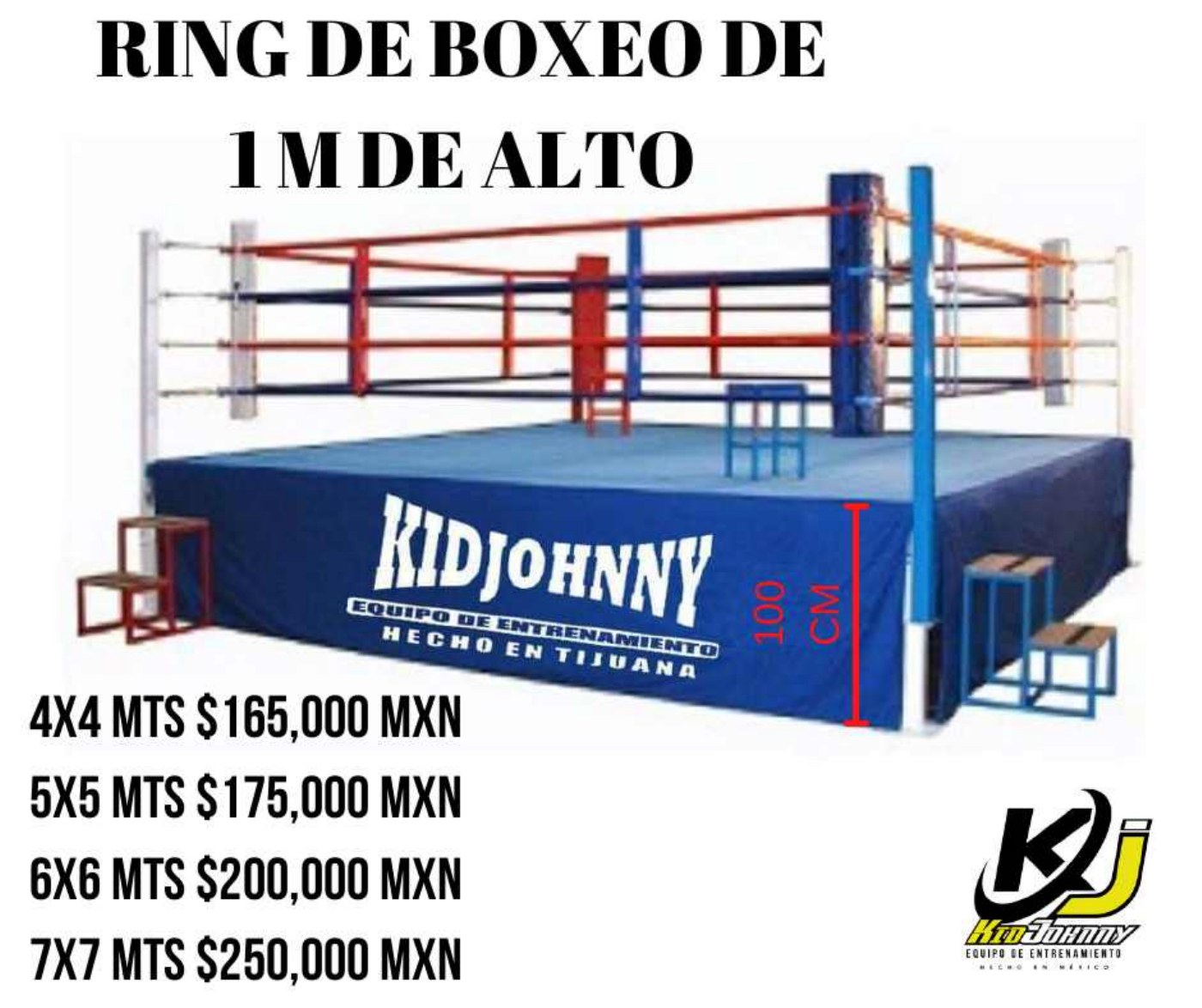 Ring de boxeo profesional KIDJOHNNY de un metro de altura