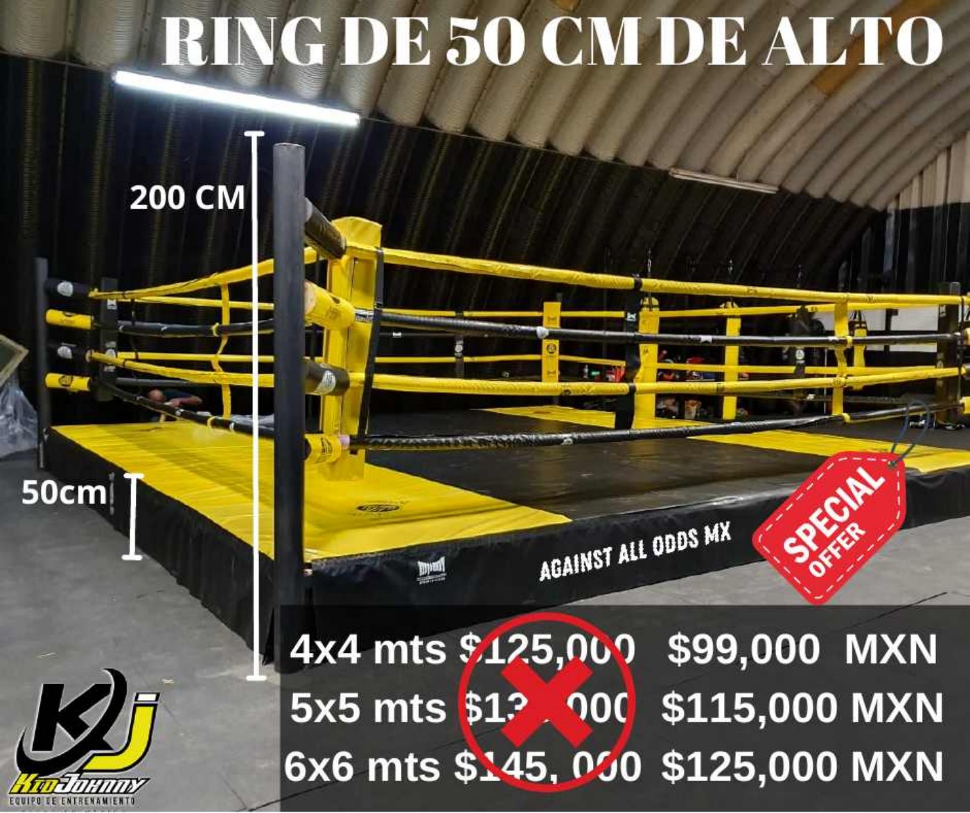 Ring de box KIDJOHNNY elevado 50 centímetros